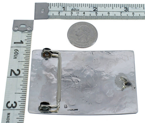 Native American Sterling Silver Bear Belt Buckle JX121901